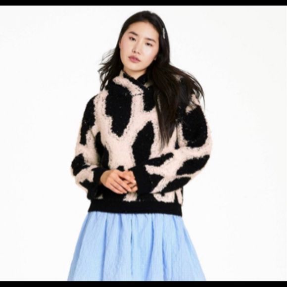 Sandy Liang x Target Leopard Print Sherpa Hooded Sweatshirt - Picture 1 of 6